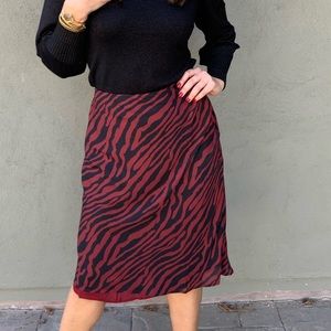 Sadie & Sage burgundy animal print skirt.
